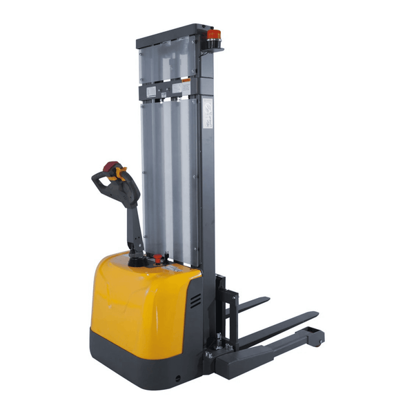 Raelon electric stacker collection for warehouse pallet lifting and storage operations