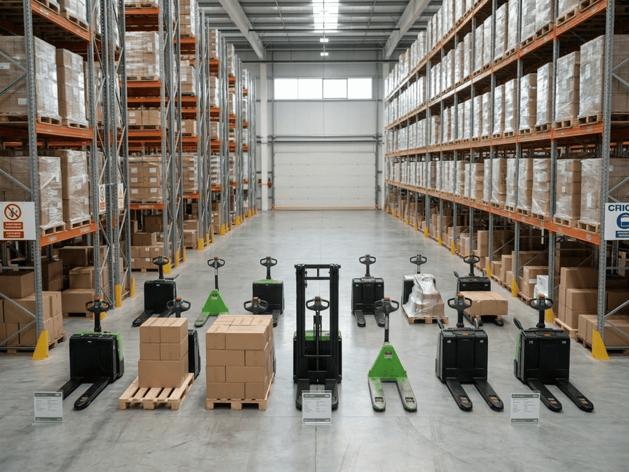 Warehouse equipment dealer and distributor partnership for electric pallet jacks, stackers, and forklifts