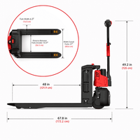 Raelon F4 electric pallet jack fork dimensions showing 48 inch fork length, 27 inch overall fork width, and 6.3 inch fork width