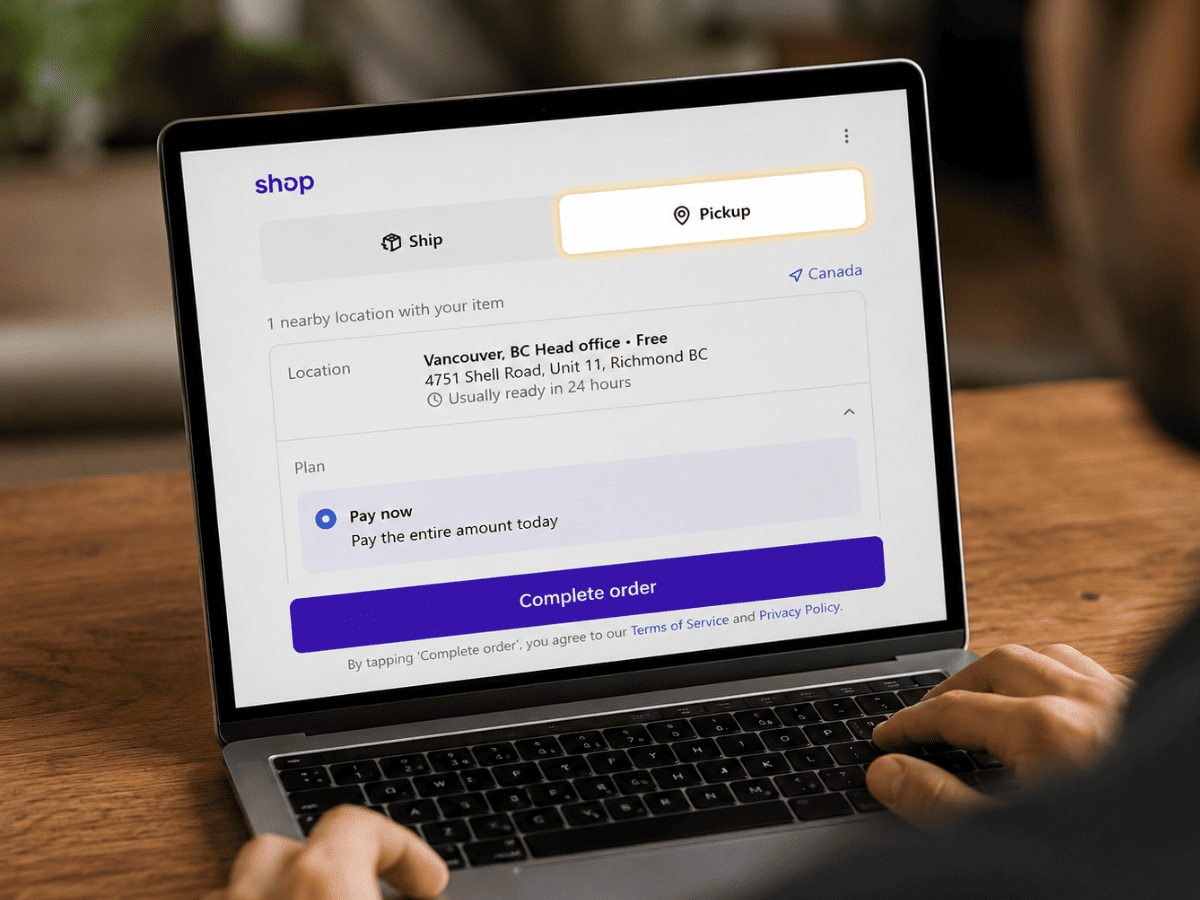 Raelon local pickup option at checkout